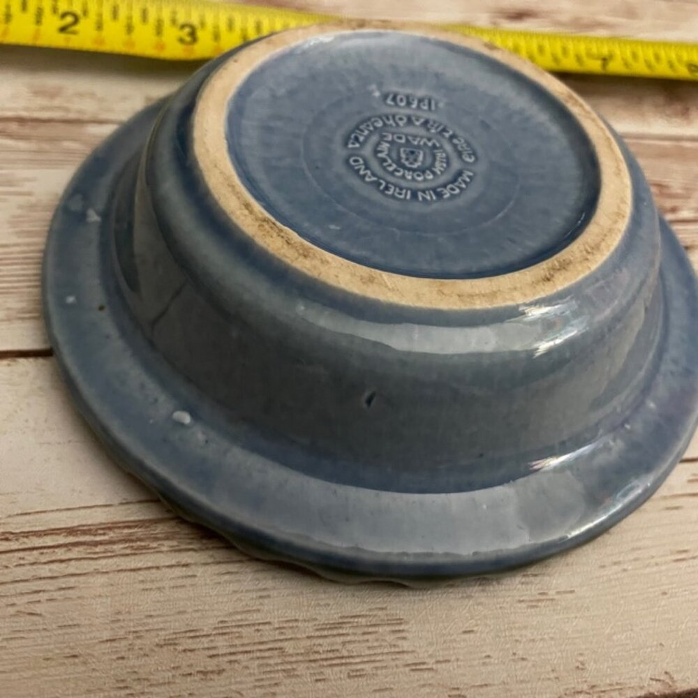 Vintage Wade Irish Porcelain Trinket Tray 4.5” Round Green Scenic Design Ireland - Picture 4 of 5